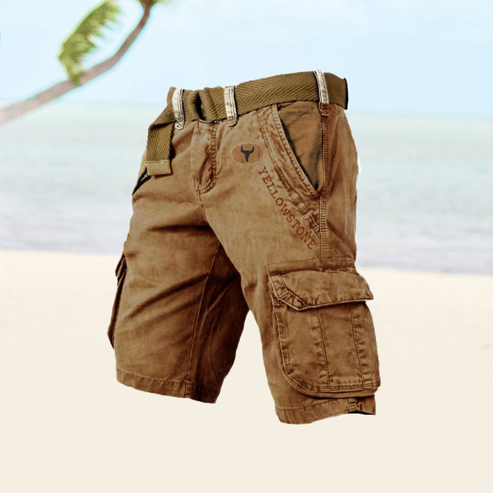 Cargo: Men's cargo shorts with multiple pockets