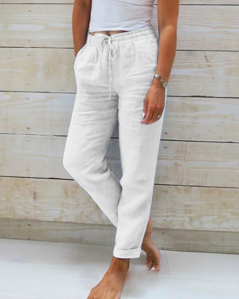 Linda | Elastic trousers made of cotton and linen