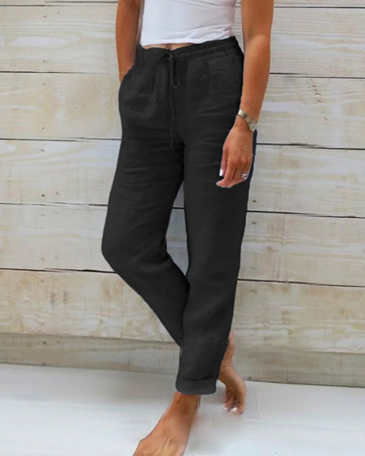 Linda | Elastic trousers made of cotton and linen