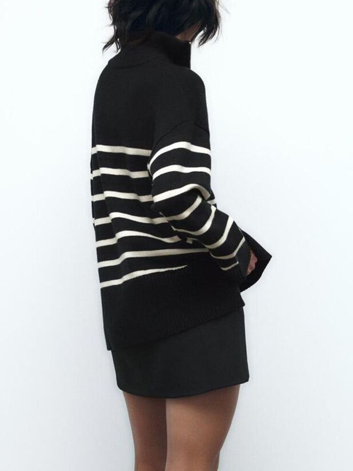 MINEY - Striped Zip Jumper