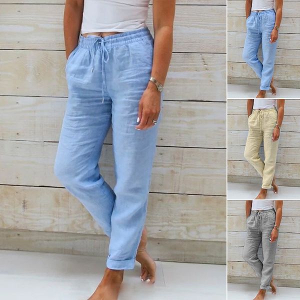 Linda | Elastic trousers made of cotton and linen