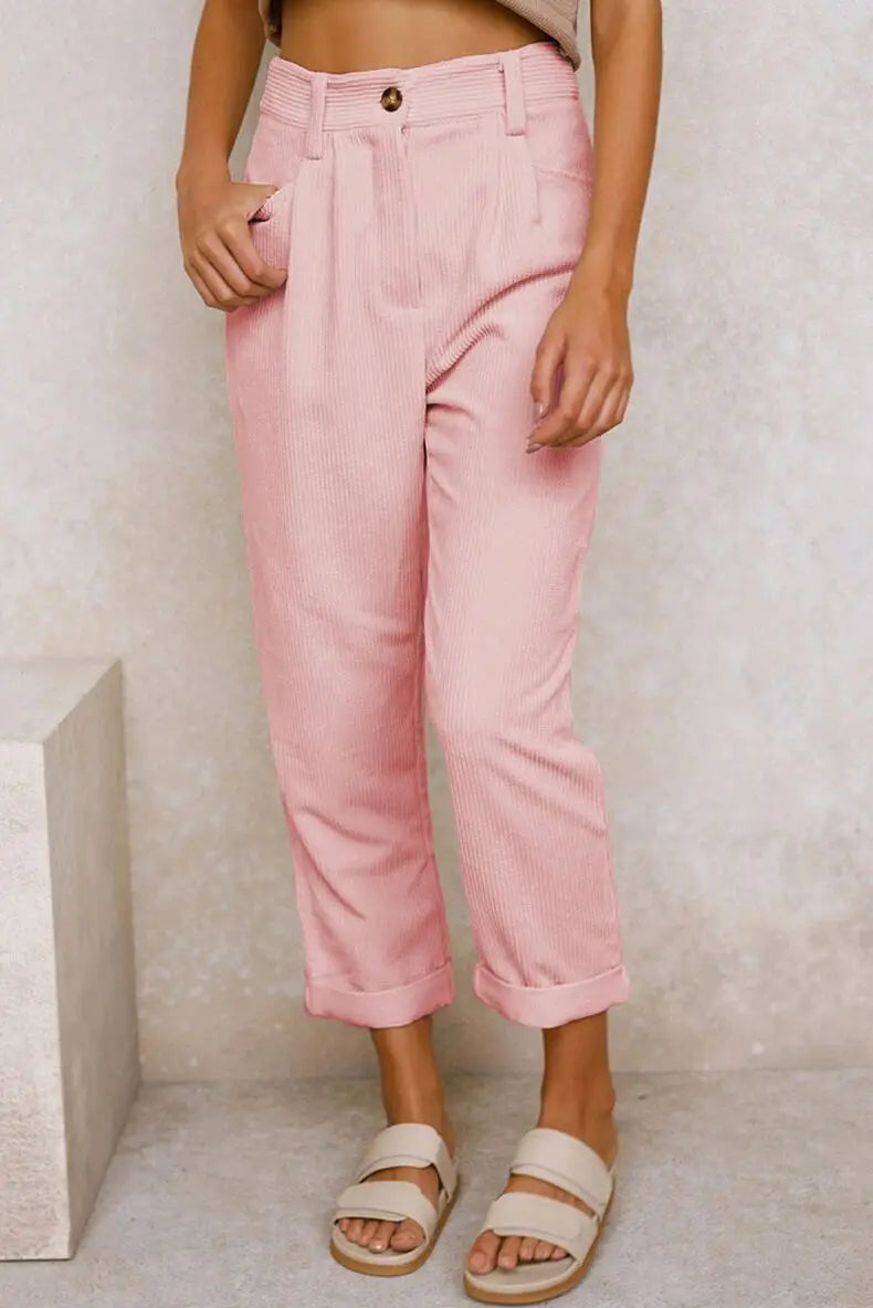 Tara™ Retro High-Waisted Corduroy Pants