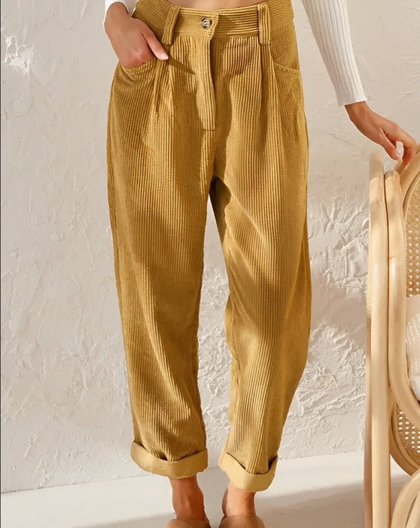 Tara™ Retro High-Waisted Corduroy Pants