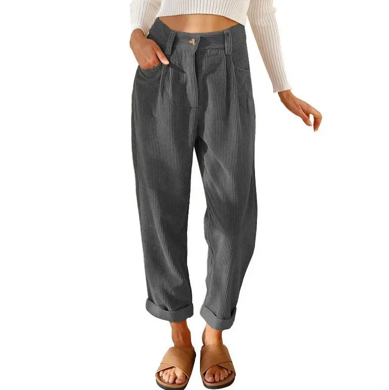 Tara™ Retro High-Waisted Corduroy Pants