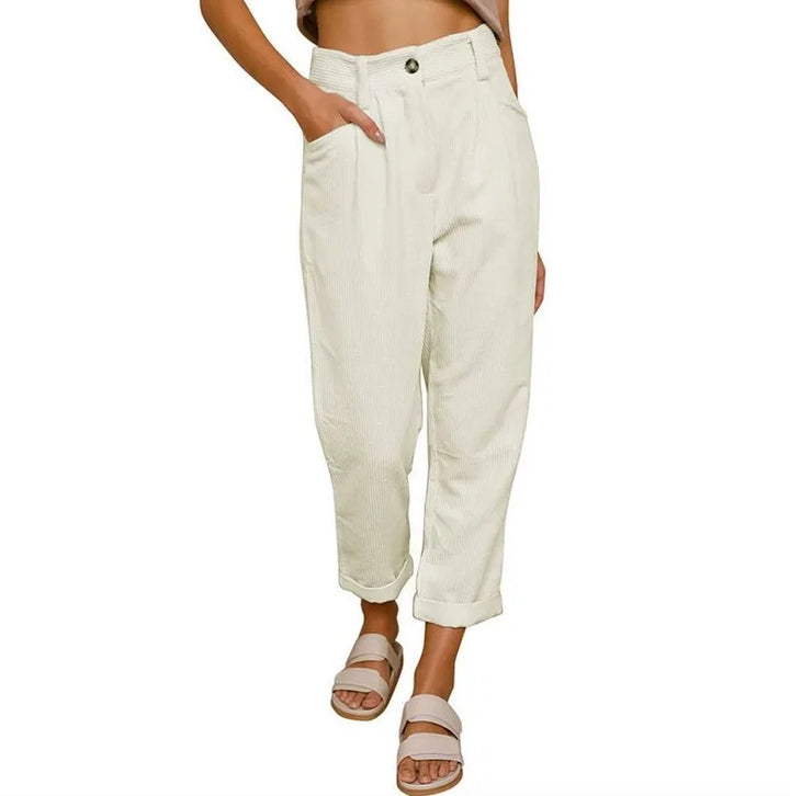 Tara™ Retro High-Waisted Corduroy Pants