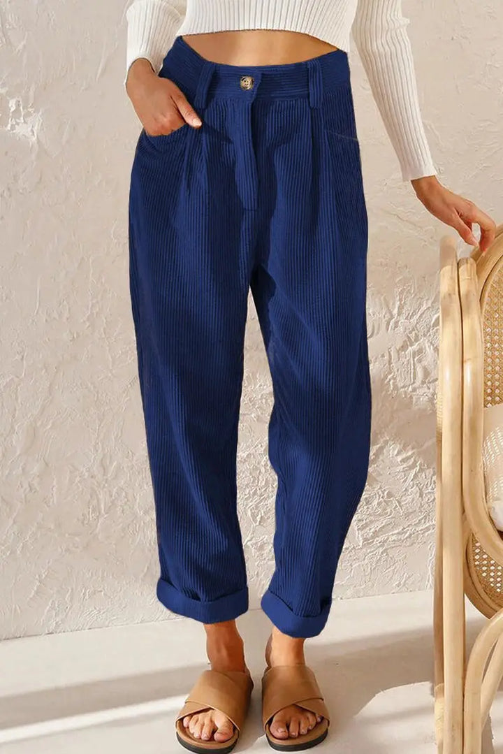 Tara™ Retro High-Waisted Corduroy Pants