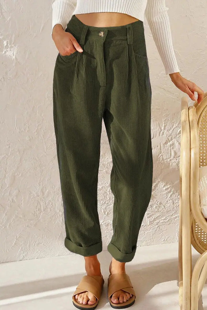 Tara™ Retro High-Waisted Corduroy Pants