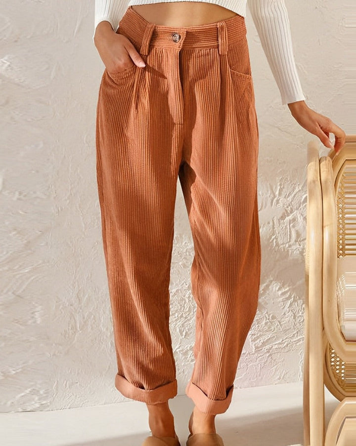 Tara™ Retro High-Waisted Corduroy Pants